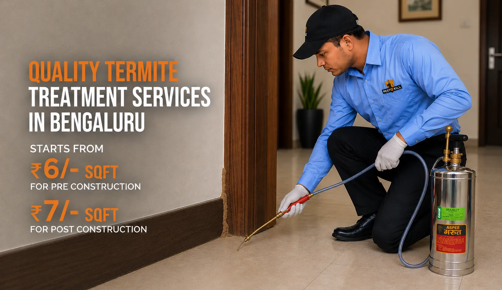 Termite control and anti-termite treatment by PestoKill in Bengaluru